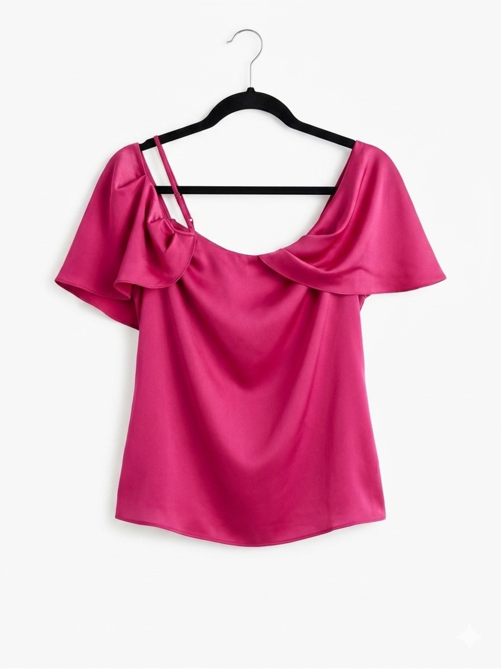 Ramy Brook Draped Off-Shoulder Satin Camisole in Rose / Pink